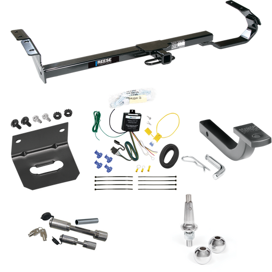 Fits 1997-2003 Lexus ES300 Trailer Hitch Tow PKG w/ 4-Flat Wiring Harness + Draw-Bar + Interchangeable 1-7/8" & 2" Balls + Wiring Bracket + Dual Hitch & Coupler Locks By Reese Towpower