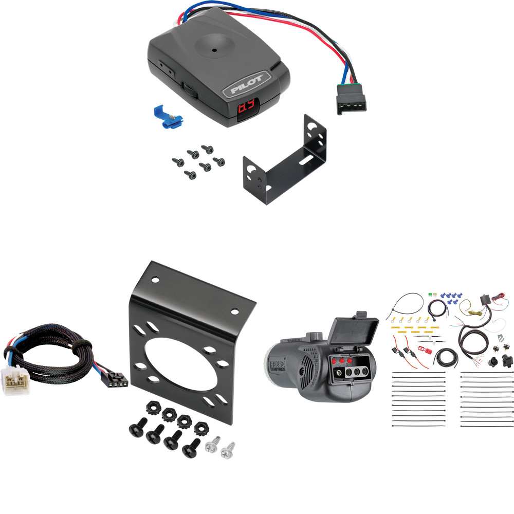 Fits 2003-2006 Toyota Tundra 7-Way RV Wiring + Pro Series Pilot Brake Control + Plug & Play BC Adapter + 2 in 1 Tester & 7-Way to 4-Way Adapter By Tekonsha