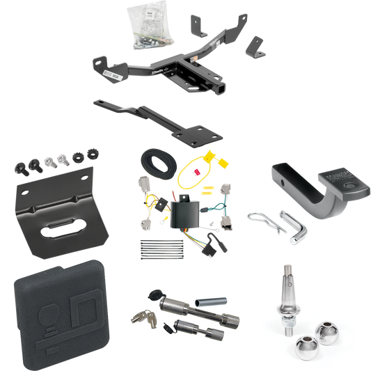 Fits 2014-2020 Chevrolet Impala Trailer Hitch Tow PKG w/ 4-Flat Wiring Harness + Draw-Bar + Interchangeable 1-7/8" & 2" Balls + Wiring Bracket + Hitch Cover + Dual Hitch & Coupler Locks (Excludes: Impala Limited Models) By Draw-Tite