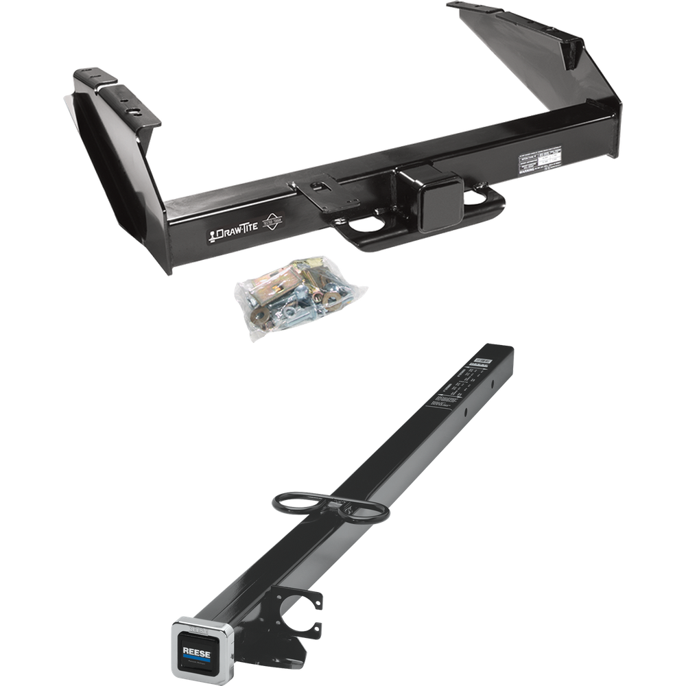 Fits 1997-1997 Ford F-350 Trailer Hitch Tow PKG w/ 2-1/2" to 2" Adapter 41" Length (For Heavy Duty Models) By Draw-Tite