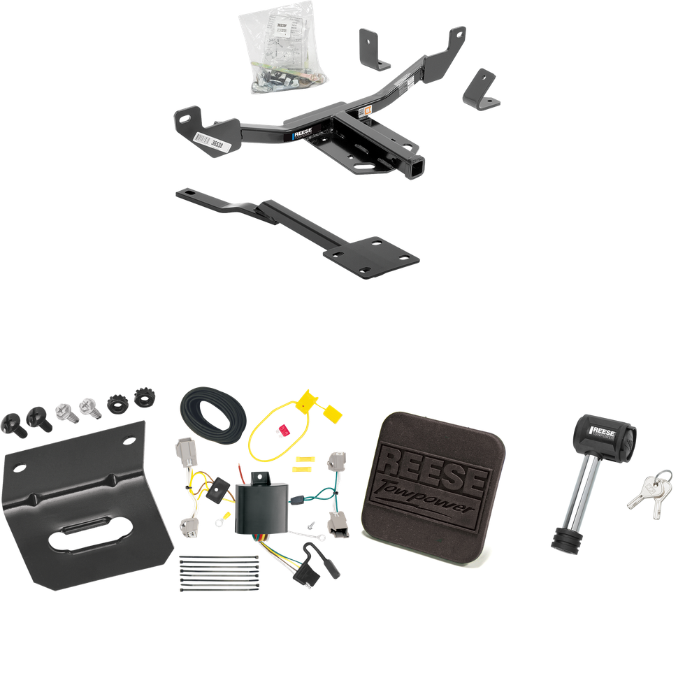 Se adapta al paquete de enganche de remolque Chevrolet Impala 2014-2020 con arnés de cableado plano de 4 + cubierta de enganche + bloqueo de enganche (excluye: modelos Impala Limited) de Reese Towpower