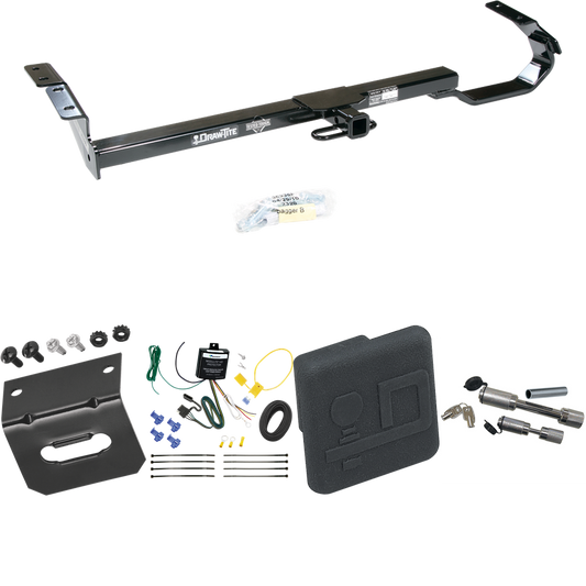 Fits 1997-2003 Lexus ES300 Trailer Hitch Tow PKG w/ 4-Flat Wiring Harness + Hitch Cover + Dual Hitch & Coupler Locks By Draw-Tite