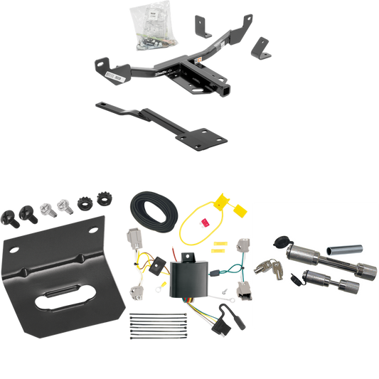 Fits 2014-2020 Chevrolet Impala Trailer Hitch Tow PKG w/ 4-Flat Wiring Harness + Wiring Bracket + Dual Hitch & Coupler Locks (Excludes: Impala Limited Models) By Draw-Tite