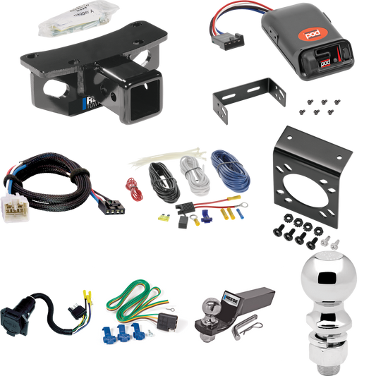 Se adapta al paquete de enganche de remolque Lexus GX460 2010-2020 con control de freno POD serie Pro + adaptador BC Plug &amp; Play + cableado RV de 7 vías + soporte de bola y caída de 2" y 2-5/16" de Reese Towpower