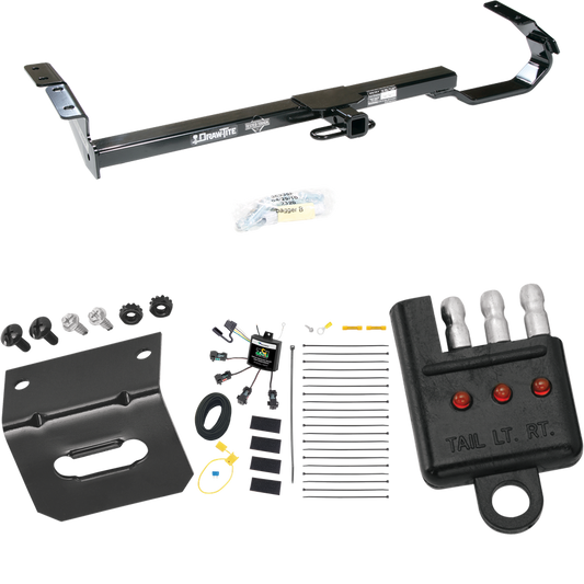 Fits 1997-2003 Lexus ES300 Trailer Hitch Tow PKG w/ 4-Flat Zero Contact "No Splice" Wiring Harness + Bracket + Tester By Draw-Tite