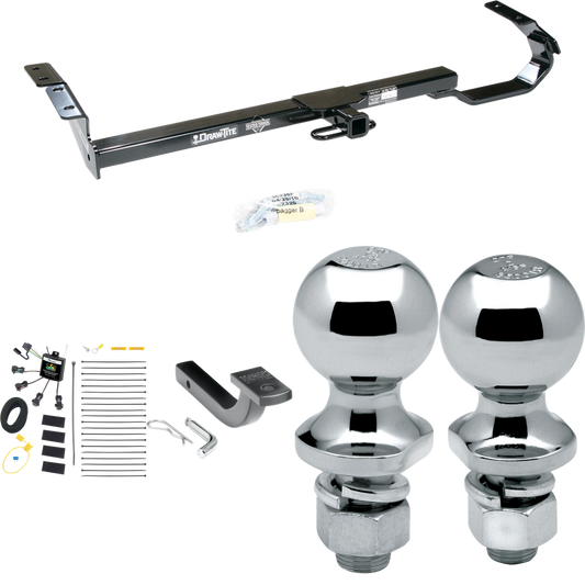 Fits 1992-1996 Toyota Camry Trailer Hitch Tow PKG w/ 4-Flat Zero Contact "No Splice" Wiring Harness + Draw-Bar + 1-7/8" + 2" Ball By Draw-Tite