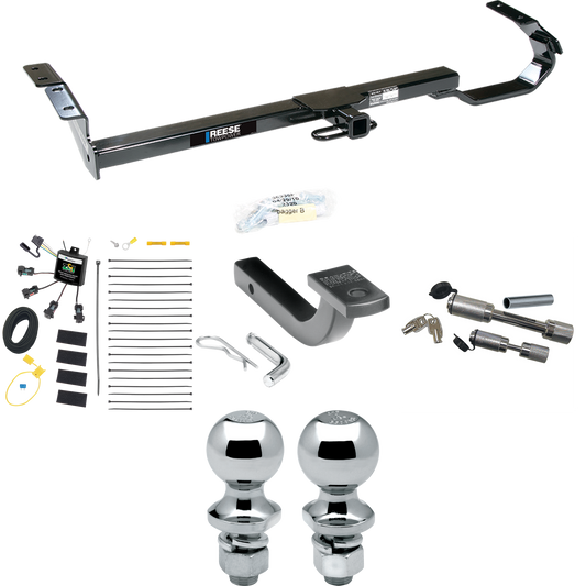 Fits 1992-1996 Toyota Camry Trailer Hitch Tow PKG w/ 4-Flat Zero Contact "No Splice" Wiring Harness + Draw-Bar + 1-7/8" + 2" Ball + Dual Hitch & Coupler Locks By Reese Towpower