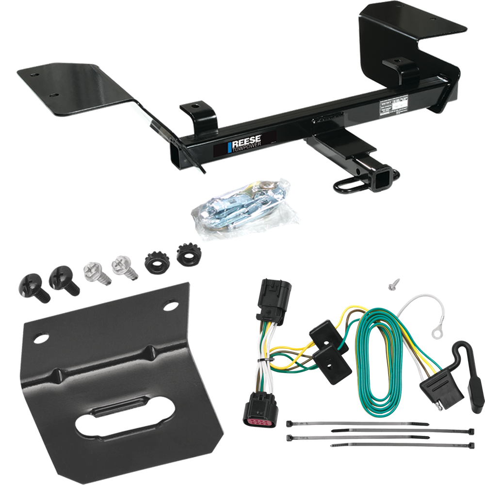 Fits 2006-2013 Chevrolet Impala Trailer Hitch Tow PKG w/ 4-Flat Wiring Harness + Bracket By Reese Towpower