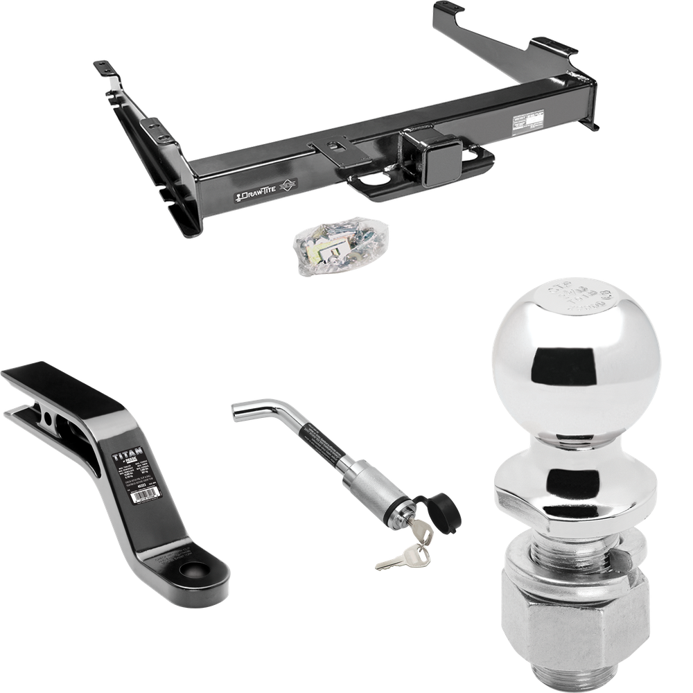 Fits 2000-2006 GMC Yukon XL 2500 Trailer Hitch Tow PKG w/ Ball Mount w/ 5" Drop + Hitch Lock + 2-5/16" Ball By Draw-Tite