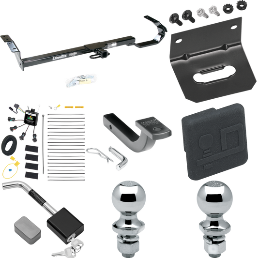 Fits 2004-2006 Lexus ES330 Trailer Hitch Tow PKG w/ 4-Flat Zero Contact "No Splice" Wiring Harness + Draw-Bar + 1-7/8" + 2" Ball + Wiring Bracket + Hitch Cover + Hitch Lock By Draw-Tite