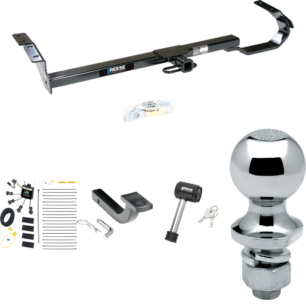 Fits 1997-2003 Lexus ES300 Trailer Hitch Tow PKG w/ 4-Flat Zero Contact "No Splice" Wiring Harness + Draw-Bar + 1-7/8" Ball + Hitch Lock By Reese Towpower