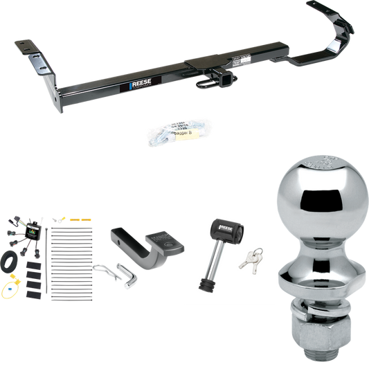 Fits 1997-2003 Lexus ES300 Trailer Hitch Tow PKG w/ 4-Flat Zero Contact "No Splice" Wiring Harness + Draw-Bar + 1-7/8" Ball + Hitch Lock By Reese Towpower