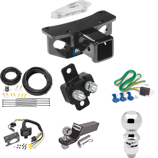 Fits 2010-2021 Lexus GX460 Trailer Hitch Tow PKG w/ 7-Way RV Wiring + 2" & 2-5/16" Ball + Drop Mount By Reese Towpower