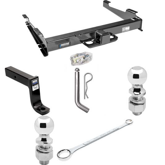 Fits 2000-2006 GMC Yukon XL 2500 Trailer Hitch Tow PKG w/ Ball Mount w/ 7-3/4" Drop + Pin/Clip + 2" Ball + 2-5/16" Ball + Ball Wrench + Ball Lube By Reese Towpower