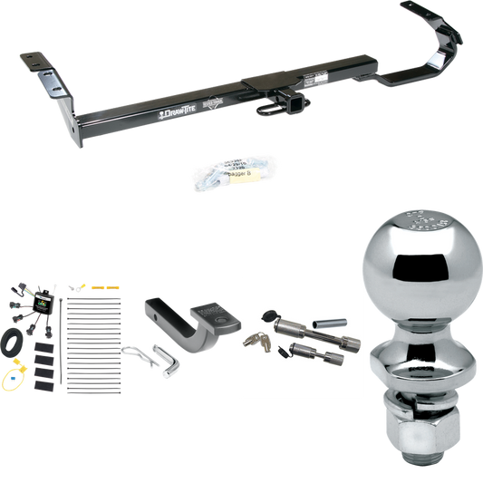 Fits 2004-2006 Lexus ES330 Trailer Hitch Tow PKG w/ 4-Flat Zero Contact "No Splice" Wiring Harness + Draw-Bar + 2" Ball + Dual Hitch & Coupler Locks By Draw-Tite