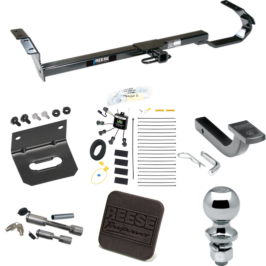 Fits 2004-2006 Lexus ES330 Trailer Hitch Tow PKG w/ 4-Flat Zero Contact "No Splice" Wiring Harness + Draw-Bar + 2" Ball + Wiring Bracket + Hitch Cover + Dual Hitch & Coupler Locks By Reese Towpower