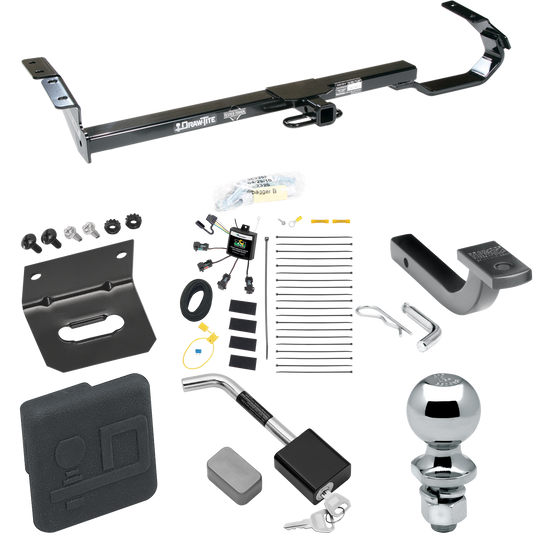 Fits 1997-2003 Lexus ES300 Trailer Hitch Tow PKG w/ 4-Flat Zero Contact "No Splice" Wiring Harness + Draw-Bar + 2" Ball + Wiring Bracket + Hitch Cover + Hitch Lock By Draw-Tite