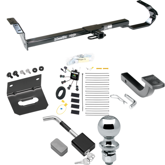 Fits 1997-2003 Lexus ES300 Trailer Hitch Tow PKG w/ 4-Flat Zero Contact "No Splice" Wiring Harness + Draw-Bar + 2" Ball + Wiring Bracket + Hitch Lock By Draw-Tite