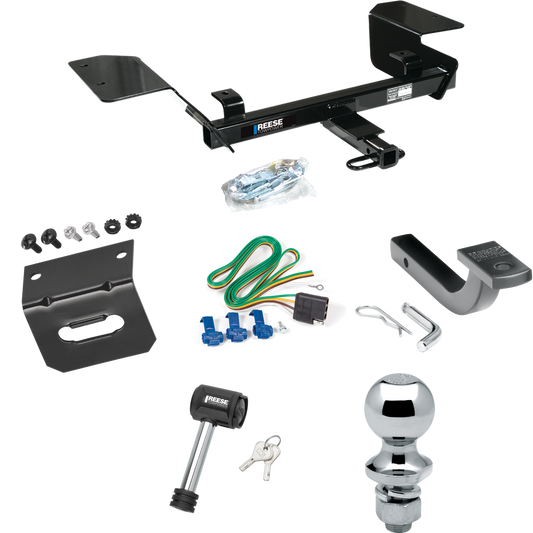 Se adapta al paquete de enganche de remolque Chevrolet Impala 2000-2005 con arnés de cableado plano de 4 + barra de tracción + bola de 1-7/8" + soporte de cableado + bloqueo de enganche de Reese Towpower