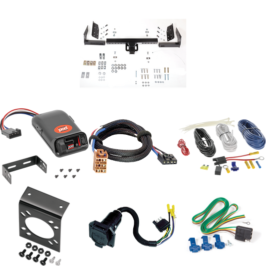 Se adapta al paquete de enganche de remolque Chevrolet Tahoe 2000-2000 con control de freno POD Pro Series + adaptador BC Plug &amp; Play + cableado RV de 7 vías de Reese Towpower