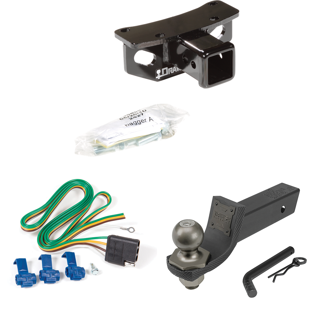 Se adapta al paquete de remolque de enganche de remolque Lexus GX460 2010-2021 con cableado plano de 4 + kit de inicio táctico de enclavamiento con caída de 2" y bola de 2" de Draw-Tite