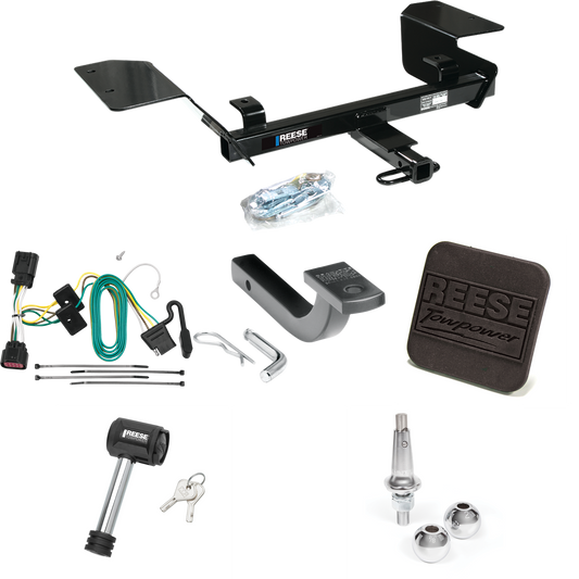 Fits 2006-2013 Chevrolet Impala Trailer Hitch Tow PKG w/ 4-Flat Wiring Harness + Draw-Bar + Interchangeable 1-7/8" & 2" Balls + Hitch Cover + Hitch Lock By Reese Towpower