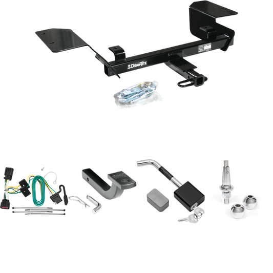 Fits 2006-2013 Chevrolet Impala Trailer Hitch Tow PKG w/ 4-Flat Wiring Harness + Draw-Bar + Interchangeable 1-7/8" & 2" Balls + Hitch Lock By Draw-Tite