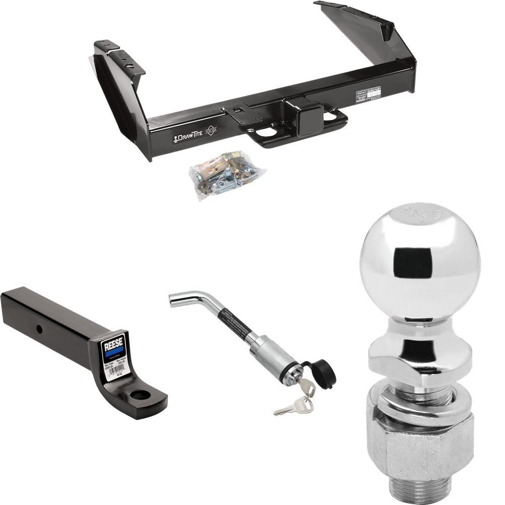 Fits 1997-1997 Ford F-250 HD Trailer Hitch Tow PKG w/ Ball Mount w/ 3" Drop + Hitch Lock + 2-5/16" Ball By Draw-Tite