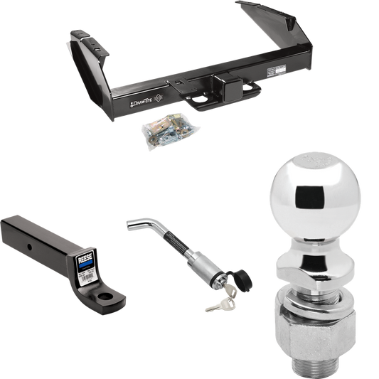 Se adapta al paquete de enganche de remolque Ford F-250 HD 1997-1997 con soporte de bola con caída de 3" + bloqueo de enganche + bola de 2-5/16" de Draw-Tite