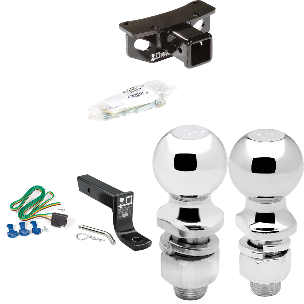 Se adapta al paquete de enganche de remolque Lexus GX460 2010-2021 con cableado plano de 4 + soporte de bola con caída de 4" + bola de 2" + bola de 2-5/16" de Draw-Tite