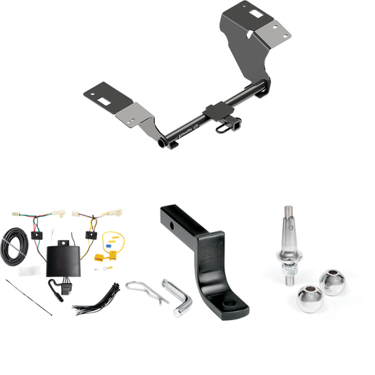 Fits 2019-2023 Lexus ES300h Trailer Hitch Tow PKG w/ 4-Flat Wiring Harness + Draw-Bar + Interchangeable 1-7/8" & 2" Balls By Draw-Tite