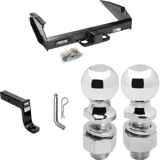 Fits 1997-1997 Ford F-250 HD Trailer Hitch Tow PKG w/ Ball Mount w/ 7-3/4" Drop + Pin/Clip + 2" Ball + 2-5/16" Ball By Reese Towpower