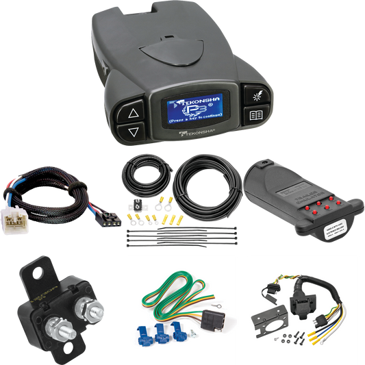 Compatible con cableado de 7 vías Toyota Tundra RV 2007-2014 + control de freno Tekonsha Prodigy P3 + adaptador BC Plug &amp; Play + probador de 7 vías y emulador de remolque de Reese Towpower