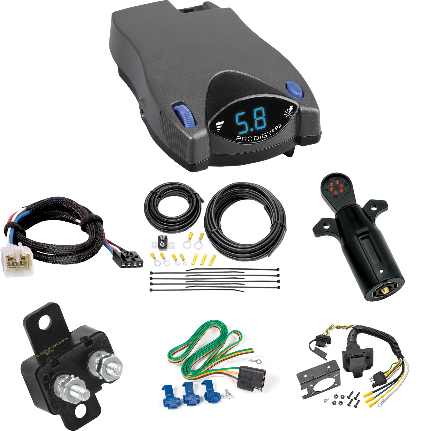 Fits 2010-2020 Lexus GX460 7-Way RV Wiring + Tekonsha Prodigy P2 Brake Control + Plug & Play BC Adapter + 7-Way Tester By Reese Towpower