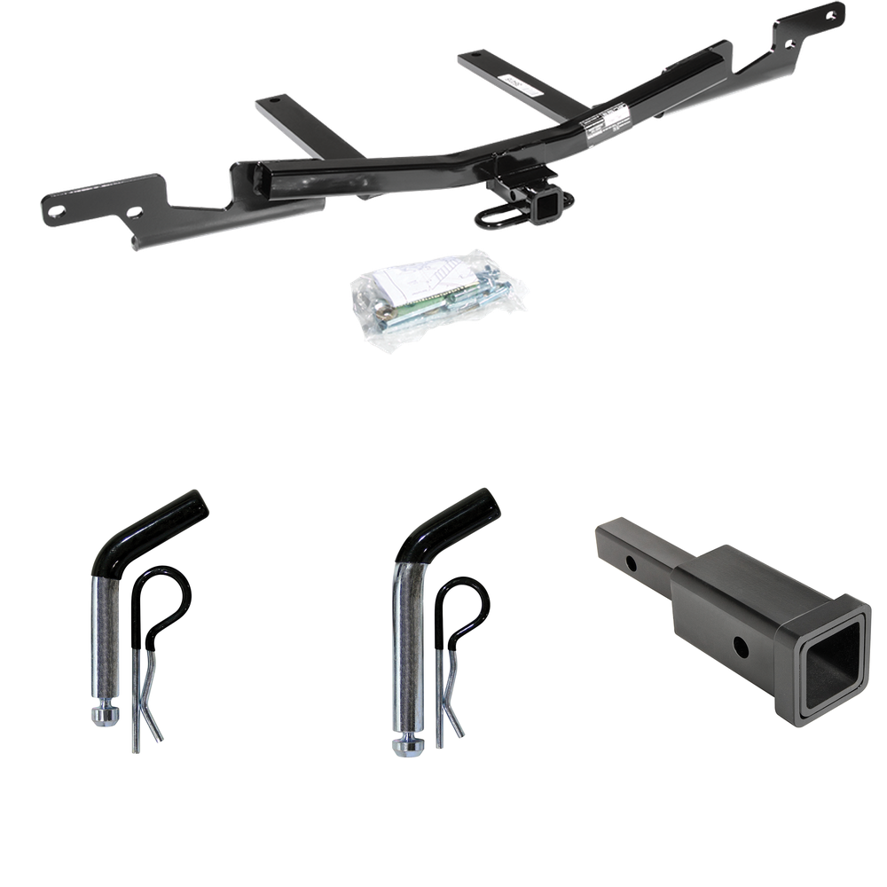 Fits 2007-2011 Toyota Camry Trailer Hitch Tow PKG w/ Hitch Adapter 1-1/4" to 2" Receiver + 1/2" Pin & Clip + 5/8" Pin & Clip (For Sedan, Except Hybrid Models) By Reese Towpower