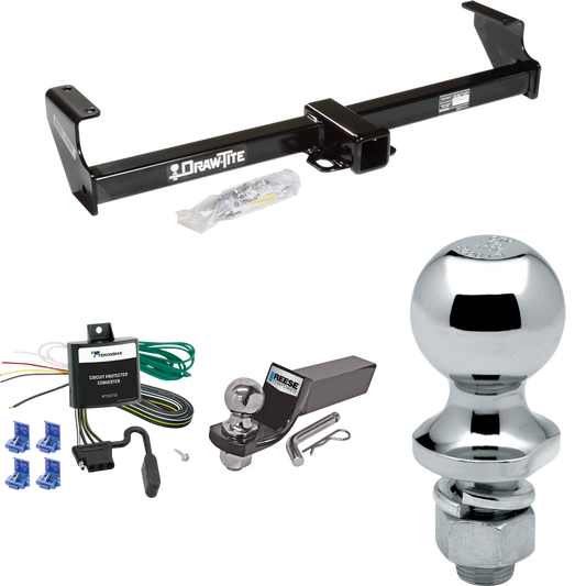 Fits 1999-2005 Suzuki Grand Vitara Trailer Hitch Tow PKG w/ 4-Flat Wiring + Starter Kit Ball Mount w/ 2" Drop & 2" Ball + 1-7/8" Ball By Draw-Tite