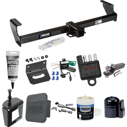 Fits 1999-2004 Suzuki Vitara Trailer Hitch Tow PKG w/ 4-Flat Wiring + Starter Kit Ball Mount w/ 2" Drop & 2" Ball + 1-7/8" Ball + Wiring Bracket + Dual Hitch & Coupler Locks + Hitch Cover + Wiring Tester + Ball Lube + Electric Grease + Ball Wrench +