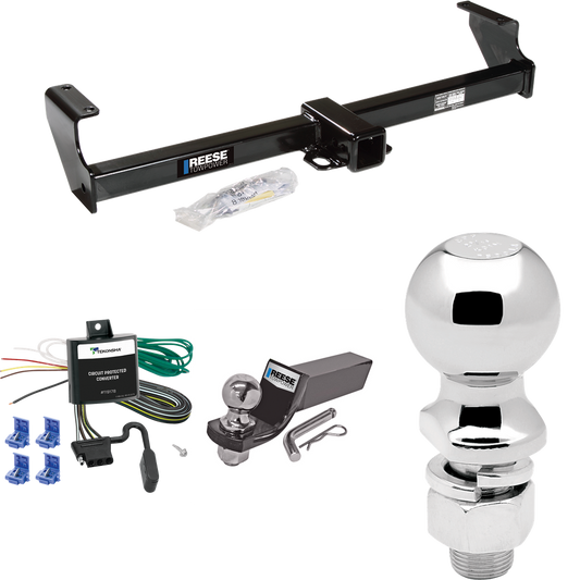 Fits 1999-2004 Suzuki Vitara Trailer Hitch Tow PKG w/ 4-Flat Wiring + Starter Kit Ball Mount w/ 2" Drop & 2" Ball + 2-5/16" Ball By Reese Towpower