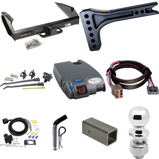 Fits 1997-1997 Ford F-250 HD Trailer Hitch Tow PKG w/ 15K Trunnion Bar Weight Distribution Hitch + Pin/Clip + 2-5/16" Ball + Tekonsha Primus IQ Brake Control + Plug & Play BC Adapter + 7-Way RV Wiring By Draw-Tite