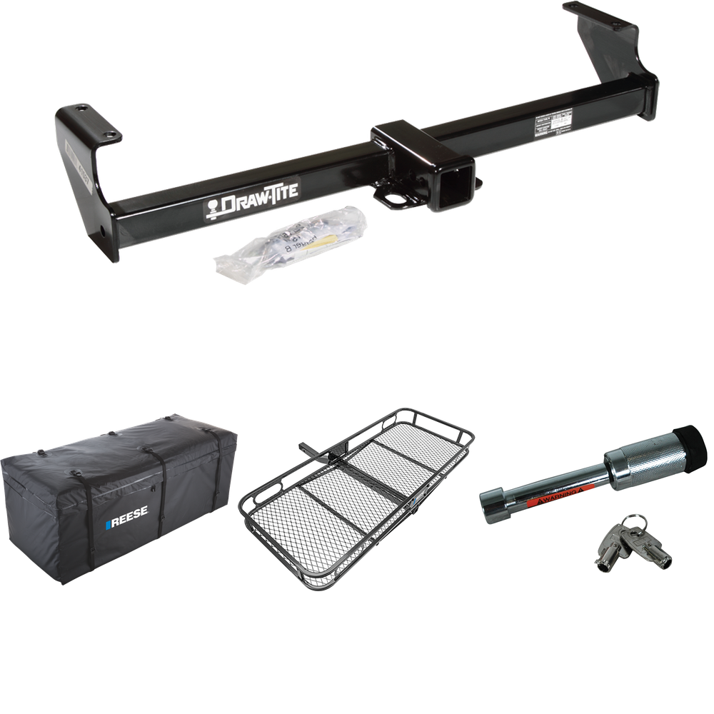 Fits 2002-2006 Suzuki XL-7 Trailer Hitch Tow PKG w/ 60" x 24" Cargo Carrier + Cargo Bag + Hitch Lock By Draw-Tite