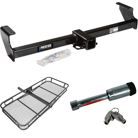 Fits 1999-2004 Suzuki Vitara Trailer Hitch Tow PKG w/ 60" x 24" Cargo Carrier + Hitch Lock By Reese Towpower