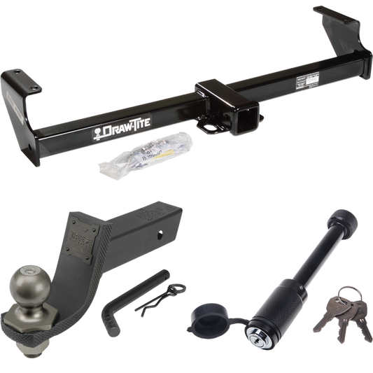 Fits 1999-2004 Chevrolet Tracker Trailer Hitch Tow PKG + Interlock Tactical Starter Kit w/ 3-1/4" Drop & 2" Ball + Tactical Dogbone Lock By Draw-Tite