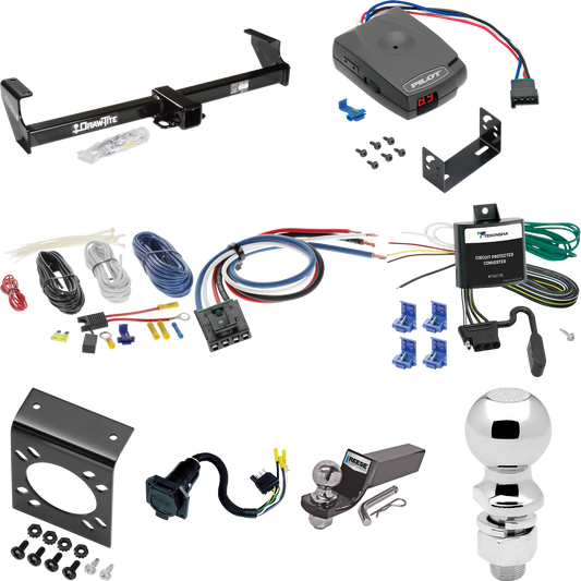 Fits 2002-2006 Suzuki XL-7 Trailer Hitch Tow PKG w/ Pro Series Pilot Brake Control + Generic BC Wiring Adapter + 7-Way RV Wiring + 2" & 2-5/16" Ball & Drop Mount By Draw-Tite