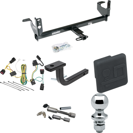 Fits 2008-2012 Chevrolet Malibu Trailer Hitch Tow PKG w/ 4-Flat Wiring Harness + Draw-Bar + 1-7/8" Ball + Hitch Cover + Dual Hitch & Coupler Locks (Excludes: LTZ Models) By Draw-Tite