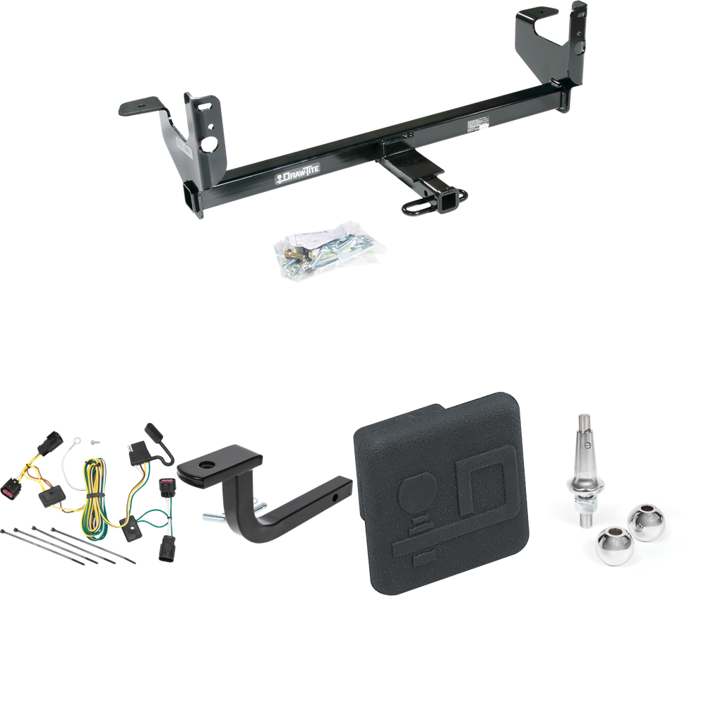 Se adapta al paquete de remolque con enganche para remolque Chevrolet Malibu 2008-2012 con arnés de cableado de 4 planos + barra de tracción + bolas intercambiables de 1-7/8" y 2" + cubierta de enganche (excluye: modelos LTZ) de Draw-Tite