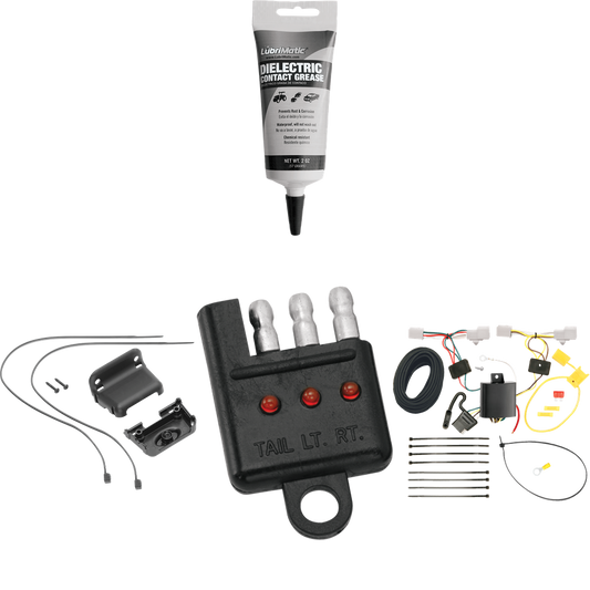 Tekonsha se adapta al arnés de cableado del remolque del extremo del vehículo de 4 planos Lexus ES350 2007-2012 + soporte de cableado + probador de cableado + grasa eléctrica