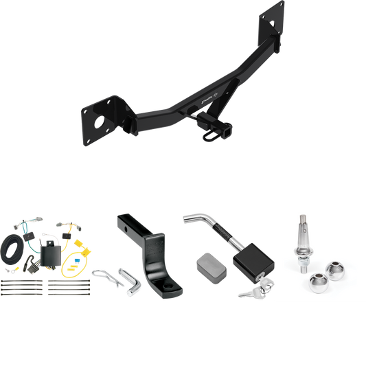 Fits 2016-2023 Chevrolet Malibu Trailer Hitch Tow PKG w/ 4-Flat Wiring Harness + Draw-Bar + Interchangeable 1-7/8" & 2" Balls + Hitch Lock (Excludes: Premier (New Body Style) Models) By Draw-Tite