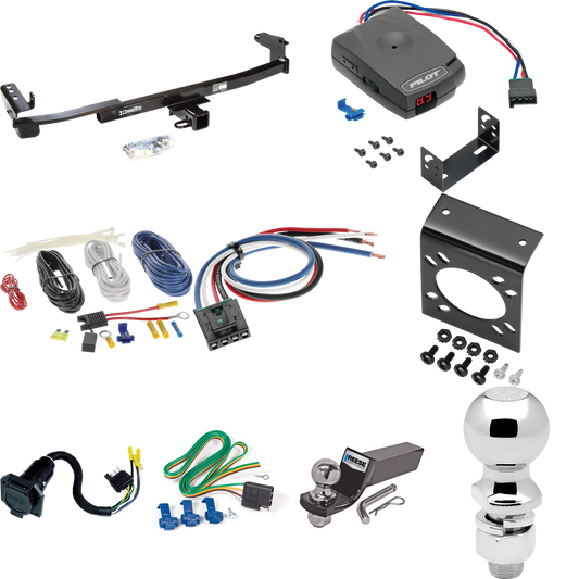 Fits 2008-2009 Mercury Sable Trailer Hitch Tow PKG w/ Pro Series Pilot Brake Control + Generic BC Wiring Adapter + 7-Way RV Wiring + 2" & 2-5/16" Ball & Drop Mount (For Sedan Models) By Draw-Tite