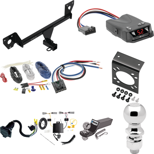 Fits 2021-2023 Chevrolet Trailblazer Trailer Hitch Tow PKG w/ Tekonsha Brakeman IV Brake Control + Generic BC Wiring Adapter + 7-Way RV Wiring + 2" & 2-5/16" Ball & Drop Mount (Excludes: w/LED Taillights Models) By Draw-Tite