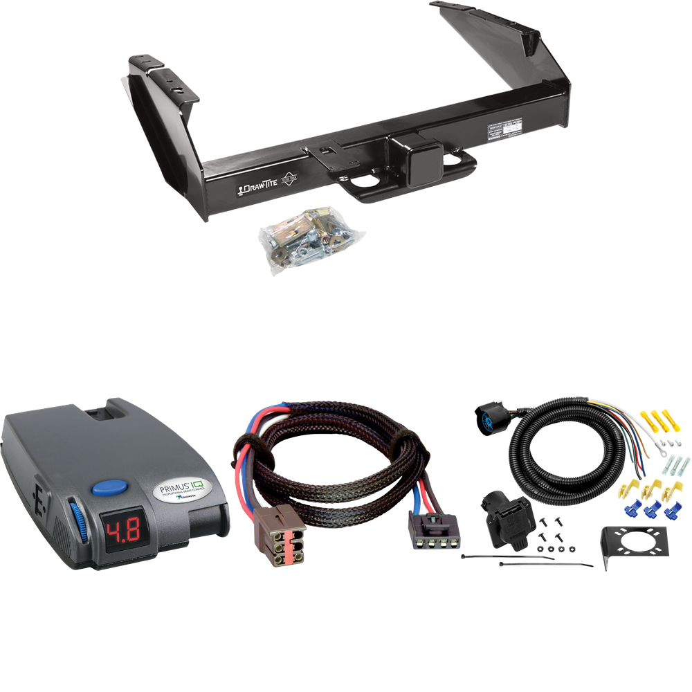 Fits 1997-1997 Ford F-250 HD Trailer Hitch Tow PKG w/ Tekonsha Primus IQ Brake Control + Plug & Play BC Adapter + 7-Way RV Wiring By Draw-Tite